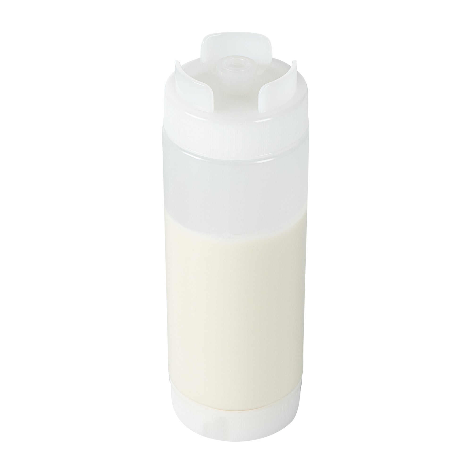 First In First Out 20 oz Clear Plastic Squeeze Bottle - Inverted, Refill & Dispensing Lid - 2 3/4" x 2 3/4" x 7 3/4" - 1 count box